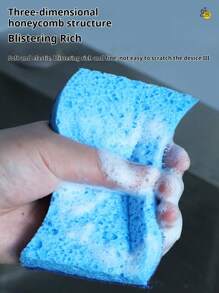 Blue S-Shaped Wood Pulp Sponge Scouring Pad Decontamination Absorbent Cleaning Wood Pulp Sponge Cellulose Dishwashing Sponge