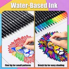 36pcs Dual Brush Marker For Coloring Books, Tanmit Fine Tip Coloring Marker And Pen Set For Journaling Notes Writing Planning Art Projects