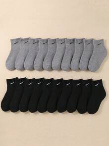 10双黑灰色儿童袜子适合日常搭配/生活秋冬款带毛绒袜温暖舒适柔软（1-16岁）男女童适用 - 彩色 - 查看 6