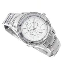 Fossil Fossil Stella Sport Elegant Women's Quartz Stainless Steel Watch ES5108, Round Silver Dial With Day Display, Casual Wristwatch For Daily Clothing Decor, Birthday Gift For Her