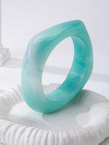 1 Pc Resin Chunky Bangle Cuff Bracelet Irregular Shape Arm Band Jewelry For Women - Multicolor - View 14