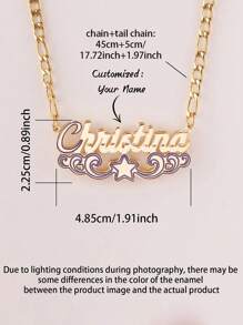 1 pièce Collier pendentif avec motif personnalisé de nom anglais, plusieurs styles disponibles, convient pour diverses occasions et pour un usage quotidien, cadeau parfait pour les festivals, bijou haut de gamme et raffiné