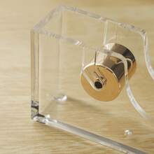 1 件透明亚克力胶带座，配有精美胶带切割器，适合办公室使用 - 彩色 - 查看 4