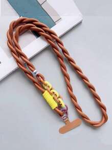 1pc Long Lanyard Strap, Crossbody Phone Holder, Suitable For Outdoor Activities, Features: Speaker, Sturdy Chain, Multiple Braided Thick Cord