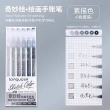 6pcs/9pcs Set Gradient Color Pens/Highlighters By Langer, 0.5mm Tip, Transparent Barrel, Suitable For Drawing, Marking, Student Notes, Handbook Making, Office, School Supplies, Back To School Season - Multicolor - View 22