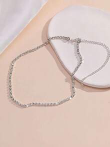 1 Cái/bộ Nữ Đơn Giản Và Gợi Cảm Dây Đơn Trắng Dây Chân Đá Cho Mùa Hè, Bikini Trang Sức Cơ Thể - Bạc - Xem 3