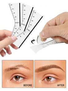 30/12件套眉妆工具套装，包含眉形模板、定位线、白色记号笔、眉形塑形模板、一次性尺子贴纸、设计定位辅助模板、化妆工具、纹身定位图模板，适用于专业化妆、美容院、纹身用品，是美容院必备、赠品、旅行、经济实惠的旅行必备品。 - 彩色 - 查看 5