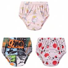 5 PIEZAS Pantalones de pañal para bebé suaves y cómodos, pantalones de entrenamiento para niños pequeños, pañales lavables y reutilizables, pantalones de pañal para recién nacidos, pantalones de entrenamiento para ir al baño del bebé, perfectos para baby shower y el mejor regalo para bebé - Estampado digital - Multicolor - Ver 45