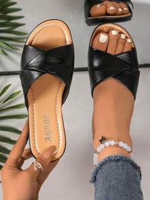 Sandales compensées d'été pour femmes en grandes tailles, nouvelles sandales mi-talon mode Glissant confortables et antidérapantes pour mères