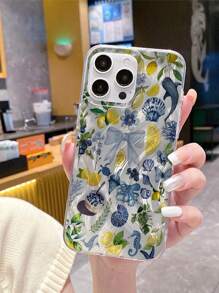 1 stuk Ocean Elements Fresh gepersonaliseerd patroon waterdicht anti-vingerafdruk anti-kras transparant IMD zacht glanzend glad telefoonhoesje