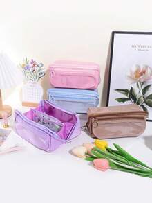 1 New Creative Large Capacity Learning Pencil Case With Multifunctional Desktop Organization And Storage Stationery Box For Boys And Girls To Study And Work, Portable Pencil Case For Learning, Gift Giving,Pencil Pouch,School Bag, School Supplies,Back To School - Multicolor - View 3