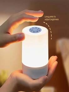 1pc Touch Sensor Warm Light Bedside Lamp, Eye-Caring LED Night Light, USB Powered Sleep Light, Touch Control 3 Color Temperatures Adjustable Nightlight For Bedroom, Nursing Baby - LED Touch Night Light - View 2