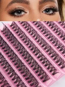 DIY Fake Eyelashes,10 Rows False Eyelashes Natural False Lashes Natural Eyelash Extension Makeup For Daily Wear(8mm-16mm) - D - View 4