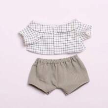 (仅服装) 28cm X 38cm 迷你泰迪熊衣服，适用于拉布布娃娃/毛绒玩具，带有可爱的尾巴孔