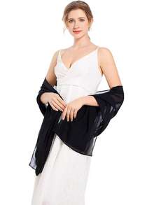 1pc Chiffon Shawls Scarves Wraps For Bridal Wedding Party Evening Dress And Special Occasion Dresses Casual Fall Clothes For Women - Beige - View 1