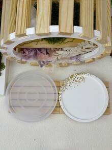 2 件套 - 大号镜面 + 小号圆形杯垫硅胶模具 DIY 简易圆形储物托盘石膏模具家居装饰摆件环氧树脂模具手工艺品制作铸造模具