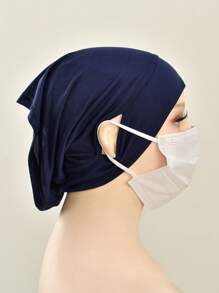 Damen Hijab Islamischer Unterschal Fertig in einfarbig mit Ohröffnung, Hijab Schaltuch Bandanas Kappe als Unterkappe für Hijabs