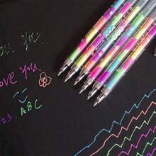 3pcs Random Rainbow Pens, Creative DIY Handmade Album Graffiti Pens School Supplies, Back To School