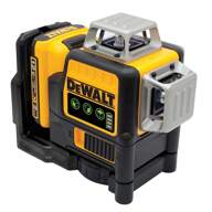 DW DW089LG Green Beam Laser Level - 3-Plane Self-Leveling, ±1/9" Accuracy, IP65, W/Magnetic Pivoting Base For Construction