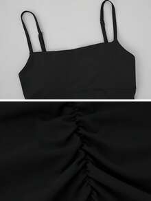 NcmRyu 1 件女士无缝弹力纯色时尚镂空工字背连体衣