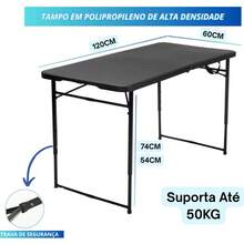 Portable Folding DJ And Camping Table 120cm Dismountable And Foldable - Black - View 6