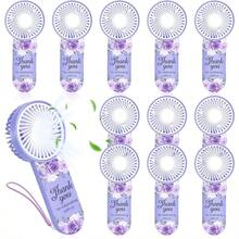 12 piezas Favor de boda Pequeño abanico personal portátil Abanico de mano mini Abanicos a granel pequeños Abanicos lindos para invitados Mujeres y hombres Viaje Campamento Diseño floral morado - Floral púrpura - Ver 2