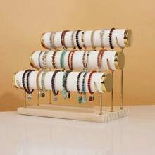 Lyxigt smyckesställ för klockor, armband, armband och accessoarer, guldfärgat för kvinnor, förvaringsorganisatör, resetillbehör, tillbaka till skolan, studenthem - Multifärgad - Visa 6