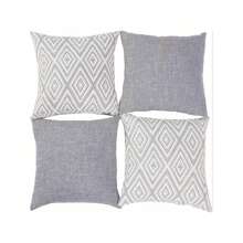 4pcs Bohemian Style Gray Soft Printed Throw Pillow Covers, 18x18 Inch, Pillow Cases Only, Simple Gifts For Sofa Bed Couch Decorative Cushion Covers, Stars, Easy To Use Pillows