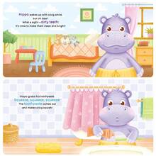 beartale 一套儿童推拉滑动互动游戏书，河马主题探索游戏书，一本引人入胜的幼儿刷牙互动书，包含推、拉、滑等设计，集活动书和早教玩具于一体，配有生动插图。 - 彩色 - 查看 9