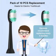 New Product Launch Replacement Toothbrush Heads Compatible With AquaSonic Black Series 10 Pack For Vibe Series Black Series Pro And For Duo Series Pro Electric Toothbrush - Black - View 4
