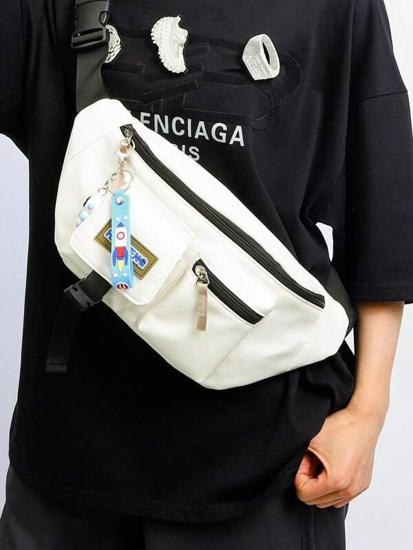 Modna i wszechstronna męska wielowarstwowa torba rekreacyjna na klatkę piersiową do dojazdów do pracy, jazdy na rowerze/aktywności na świeżym powietrzu/podróży, kontrola bezpieczeństwa, wieloscenowy przedni zamek błyskawiczny, szybki dostęp, ukryta konstrukcja torby, regulowany pasek na ramię redukujący ciśnienie, młodzieżowa torba rekreacyjna na ramię, dynamiczna torba rowerowa, torba męska