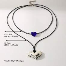 1pc New Minimalist Exaggerated Heart-Shaped Necklace For Women