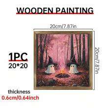 1pc Cute Witch Ghosts Print, Pinkoween, Pink Halloween Art Print, Spooky Vintage, Halloween Decor, Moody Wall Art, Dark Academia Print, Canvas Wall Art,Posters For Room,Home Decor,Room Decor Aesthetic,Room Decoration Stuff.Optional Frame. Fall Decor - 1pc - View 10