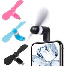 2 piezas Ventilador mini USB Tipo C, Ventilador de teléfono 2 en 1 Micro + Tipo C, Ventilador personal portátil pequeño que se enchufa en teléfonos móviles para uso al aire libre, viajes y desplazamientos, Ventilador de teléfono mini Tipo C compatible con Samsung Galaxy S25/S24/S23/S22 y teléfonos inteligentes Android