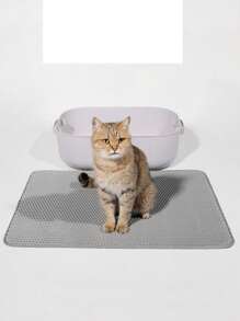 1pc Dual-Layer EVA Cat Litter Mat, Anti-Slip, Easy To Clean, Scratch-Resistant, Washable, Comfortable, Prevents Litter Scatter And Splash