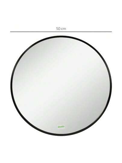 Kleankin Bathroom Mirror, Round Spiegel Aluminum Frame, 50 Wand Living Room, Bedroom, Bathroom, IP44, view 7