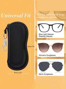 1pc Unisex Soft Neoprene Eyeglass Case, Glasses Zipper Case, Portable Sunglasses Pouch, Eyewear Accessories For Travel And Sports