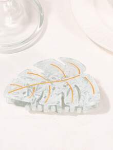 1/2pcs Acetate Leaf Design Hair Claw Clip, Elegant Versatile Fashionable Cute Shark Hair Claw For Daily Wear And Use - Leaves - View 5