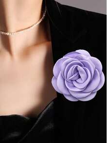 1pc Versatile Fashion New Multilayer 9cm Big Flower Fabric Brooch For Women, Suitable For Clothing, Scarf, Hat Decoration, Daily Wear & Party - Camellia Flower Brooch - View 21