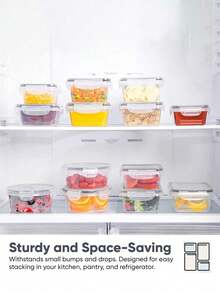 12/24pcs Food Storage Containers With LIDS Sealed, Plastic Food Containers, Used For Kitchen Storage And Organization, Sealed And Leak-Proof, Food Containers With Labels And Marks. - Black and White - View 4