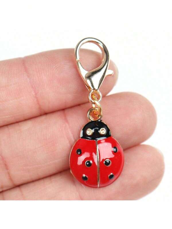1/5/10 peças Mini chaveiro de joaninha fofo, pingente de bolsa com fecho de lagosta esmaltado, presente exclusivo de aniversário/formatura para amigos, desenho animado da escola