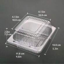 5/10/20/50/100个装一次性透明长方形塑料甜点盒，带盖，烘焙包装容器，适用于糕点、蛋糕、瑞士卷、麻糬、沙拉等。