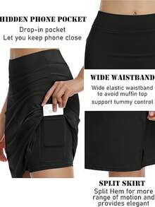 Women's 20" Knee Length Skorts Skirts Athletic Tennis Golf Running Skirts For Women Long Skorts Skirts For Women With Pockets Tennis Skirt Skort - 白色 - 查看 8