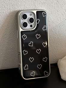 1 件黑底白心电镀哑光树脂环氧贴花硬质 PC 保护手机壳，防摔，适用于 16 Pro Max/14/13/15 Plus/16、Galaxy S25 Ultra/S25+/S25e/S24 FE/S24 PLUS、Mate 70 Pro/60 Pro、PURA 70 Pro/PURA 70 Ultra、14 Ultra/15 Pro、情侣/闺蜜生日礼物