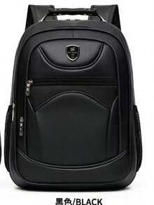 Men's Leather Backpack With USB Port For Business Social School Laptop Random Model Carrying Synthetic Leather 3303 - Black - View 2