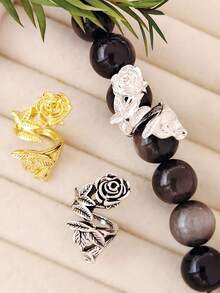 56 hạt phụ kiện đính hạt vòng hoa hồng bằng hợp kim 20mm. Không dễ phai màu, không gây dị ứng, không bị oxy hóa. Thích hợp làm hoa tai, vòng cổ ngọc trai, vòng tay hạt, mũ đội đầu, kẹp tóc. Phụ kiện tự làm. Làm đồ trang sức độc đáo và quyến rũ. Móc chìa khóa, bùa hộ mệnh, đồ trang trí. Vật liệu làm trang sức. Vòng tay, đồ trang trí, đồ thủ công mỹ nghệ và quà tặng hàng ngày. Hạt phụ kiện thủ công. - Hoa hồng/ - Xem 9