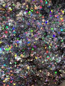 Holographic Flocked Glitter 10g Bag Each - màu đen - Xem 2