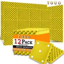 TOUO 6-48 块吸音泡沫板，8 种颜色蛋箱隔音垫，12 英寸 x 12 英寸 x 2 英寸/1 英寸，高密度吸音海绵，适用于工作室、房间、墙壁、天花板 - 彩色 - 查看 50