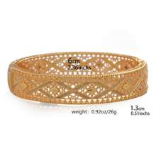 1pc Middle Eastern Style Luxury Bride Open Bangle Bracelet, Elegant Women Jewelry, Southeast Asia Accessories