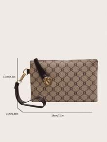 Women's Geometric Pattern Fashionable Elegant Clutch Bag - Grey - View 6